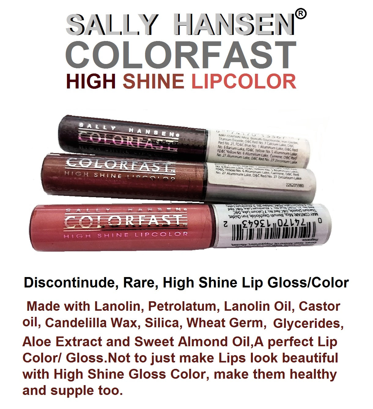 Sally Hansen Colorfast High Shine Lipcolor/ Lip Gloss, Sunnin' Frost