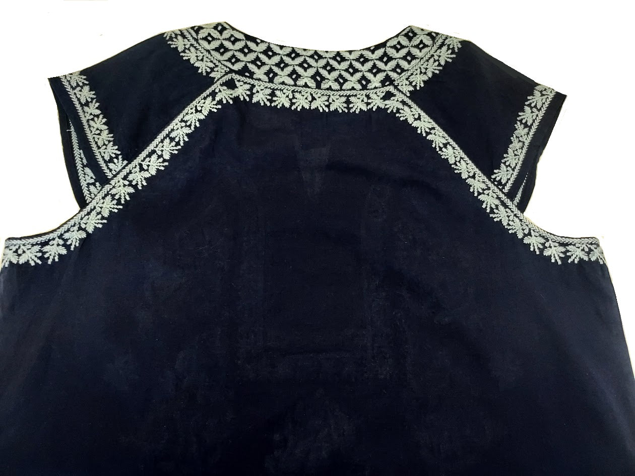 Fever™ Embroidered Cotton Peasant Top, L