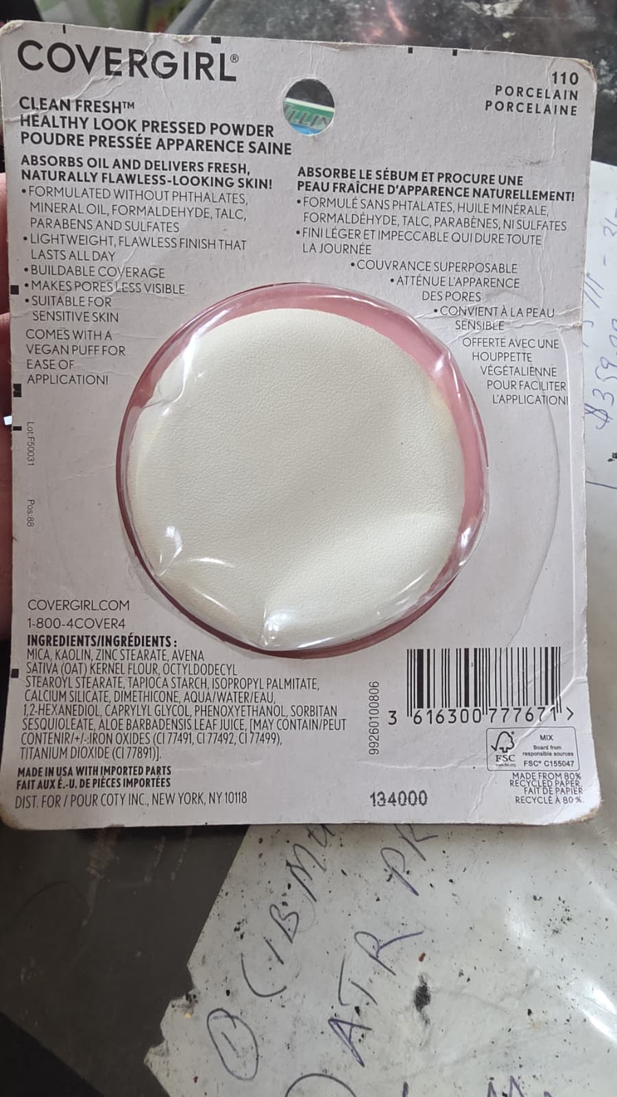 COVERGIRL Clean Fresh Pressed Powder, 110 Porcelain