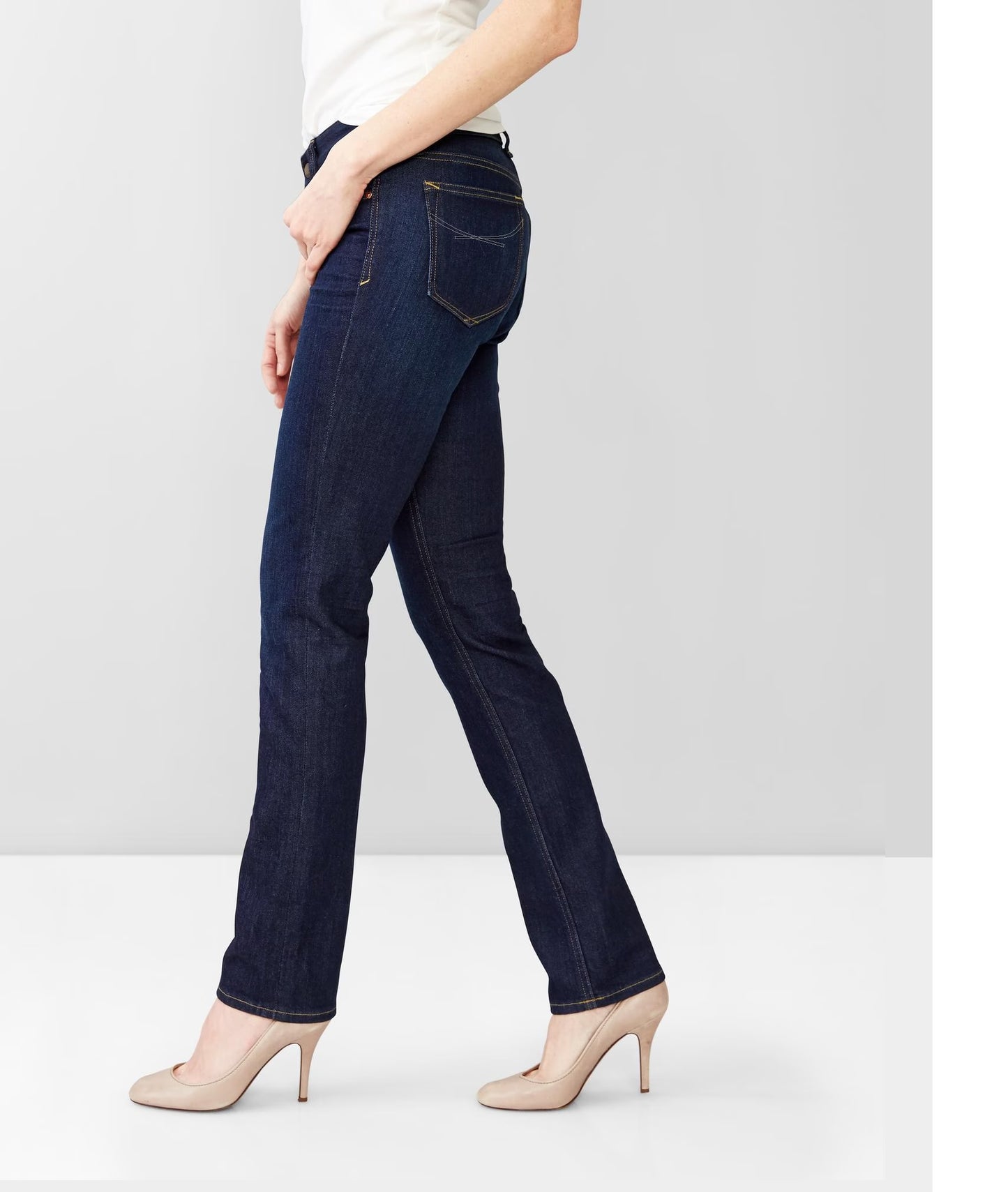 GAP Women's Mid Rise 1969 Real Straight Denim Jeans, 34/18L