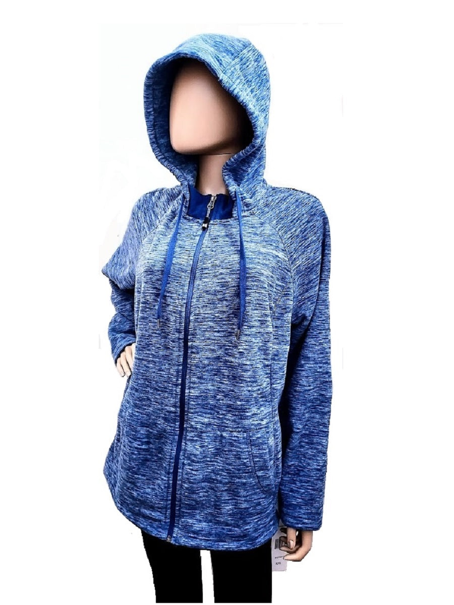 Green Tea Women's Zip Up Fleece Hoodie Jacket, XXL