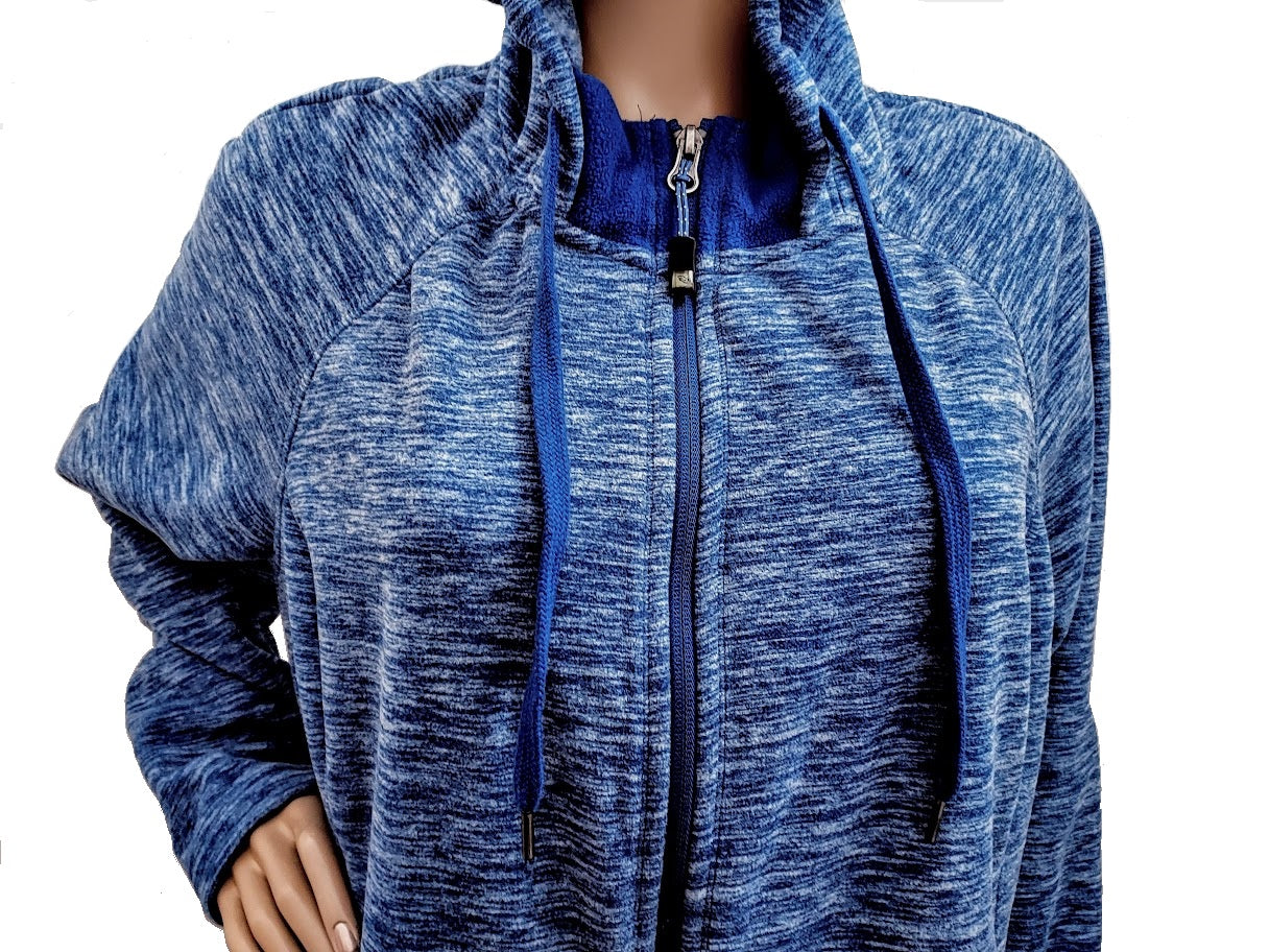 Green Tea Women's Zip Up Fleece Hoodie Jacket, XXL