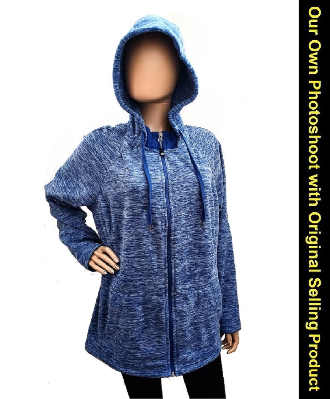 Green Tea Women's Zip Up Fleece Hoodie Jacket, XXL