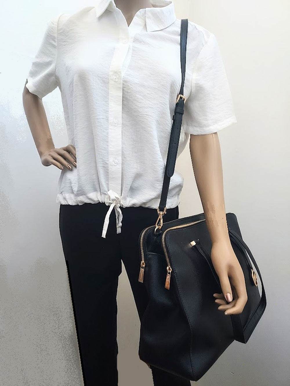 MICHAEL Michael Kors Houston Crossgrain Leather Tote,
