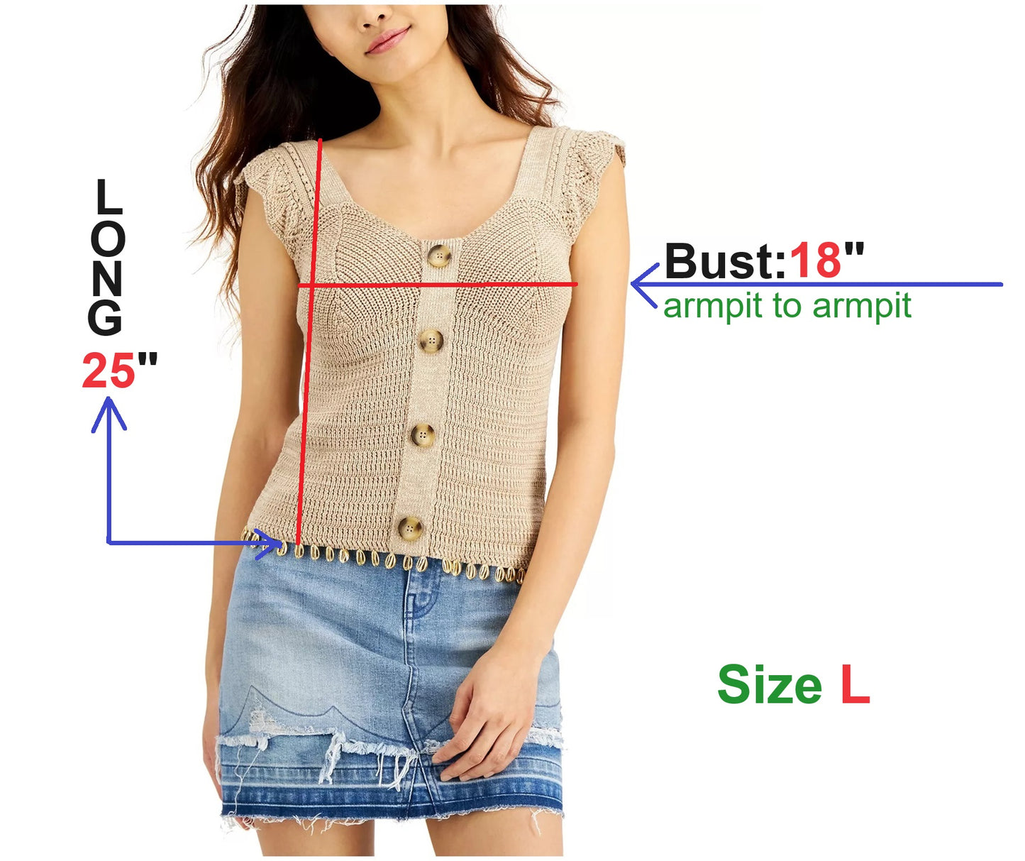 INC Cap-Sleeve Sweater Top, Large