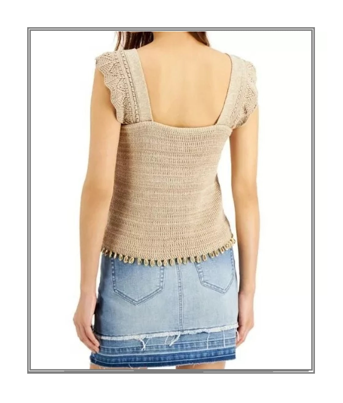 INC Cap-Sleeve Sweater Top, Large