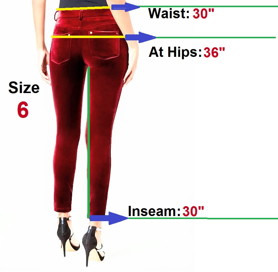 I.N.C. Women's Red Velvet Skinny Pants, Size 6,