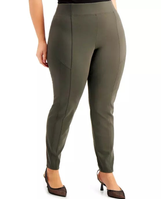 INC International Concepts Wide-Waistband Seamed Skinny Pants, Size 10 & 14