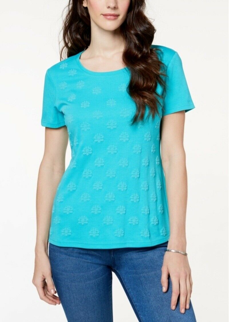 Karen Scott Petite Puff-Print Top,