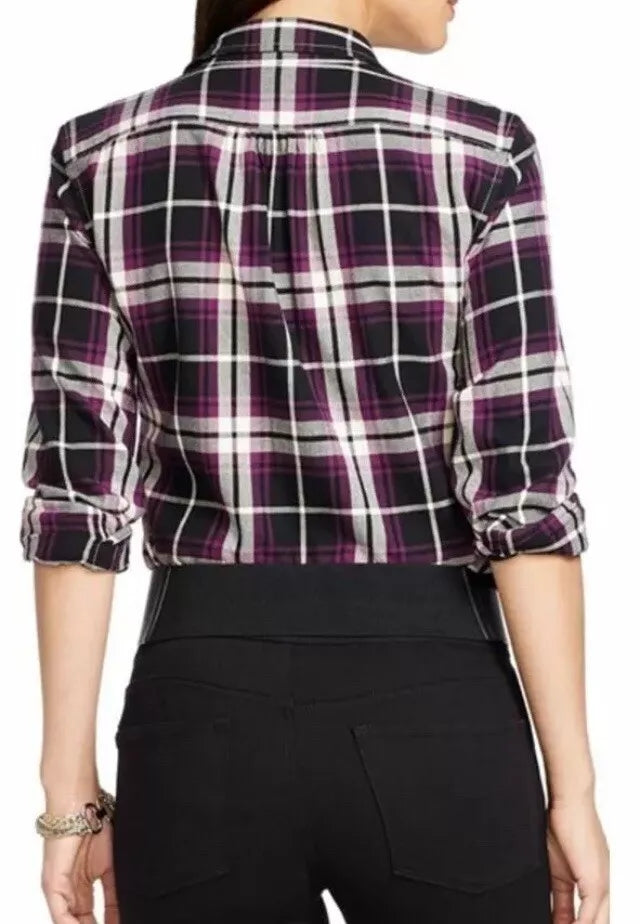 LAUREN JEANS CO. Plaid Twill Women's Work Shirt,
