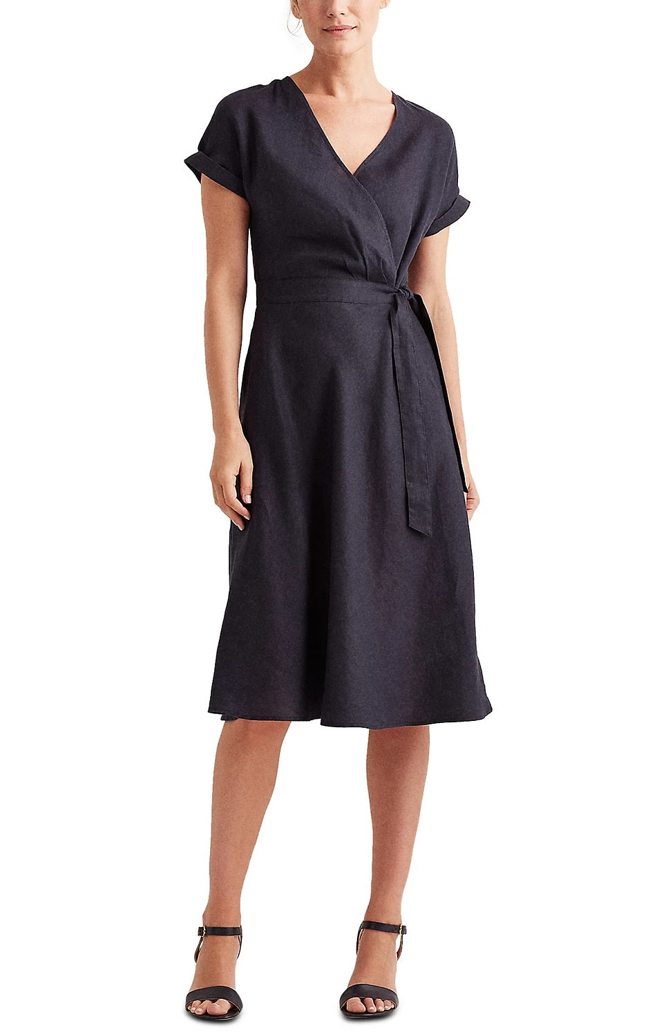 Lauren Ralph Lauren Faux-Wrap Midi Dress,