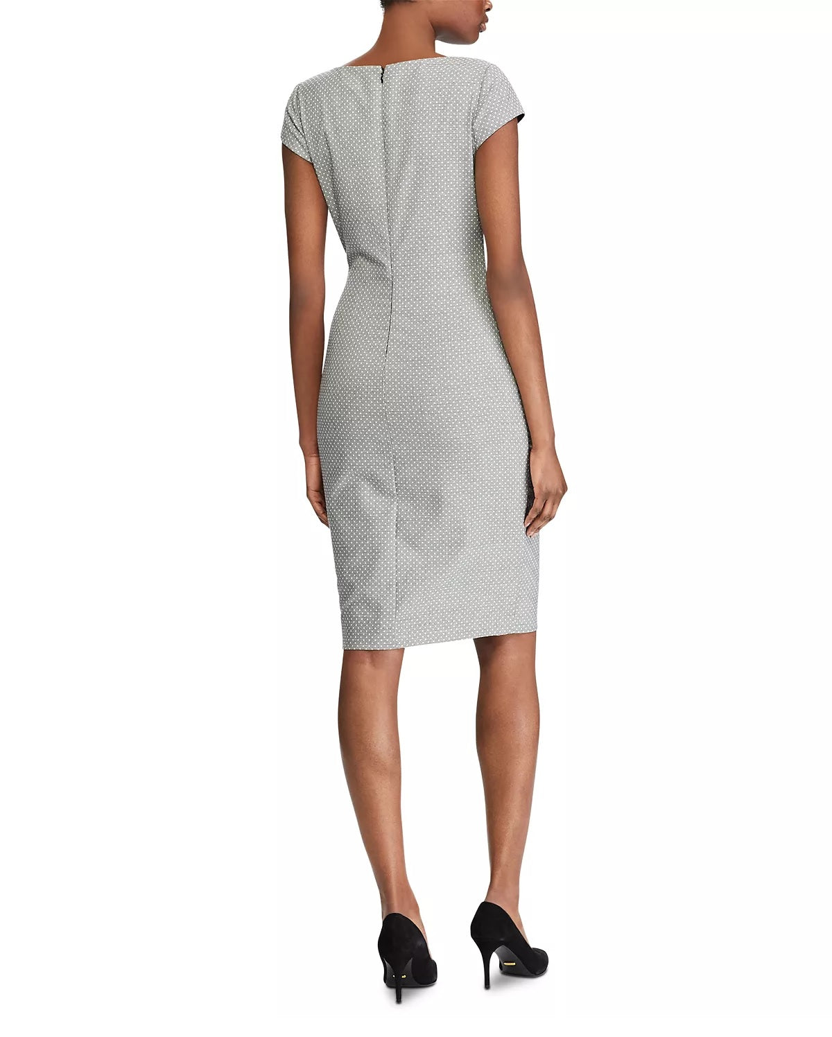 LAUREN RALPH LAUREN Houndstooth Cap-Sleeve Dress, Size 6