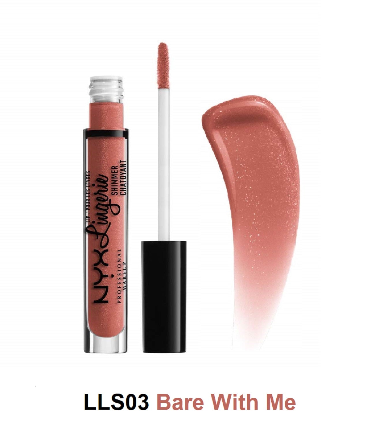 NYX Lip Lingerie Shimmer/Glitter Lip Gloss,