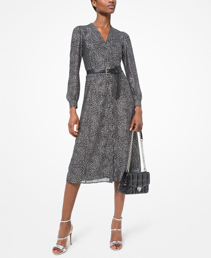Michael Michael Kors Women's Star-Print Belted Midi Dress, Size XXL