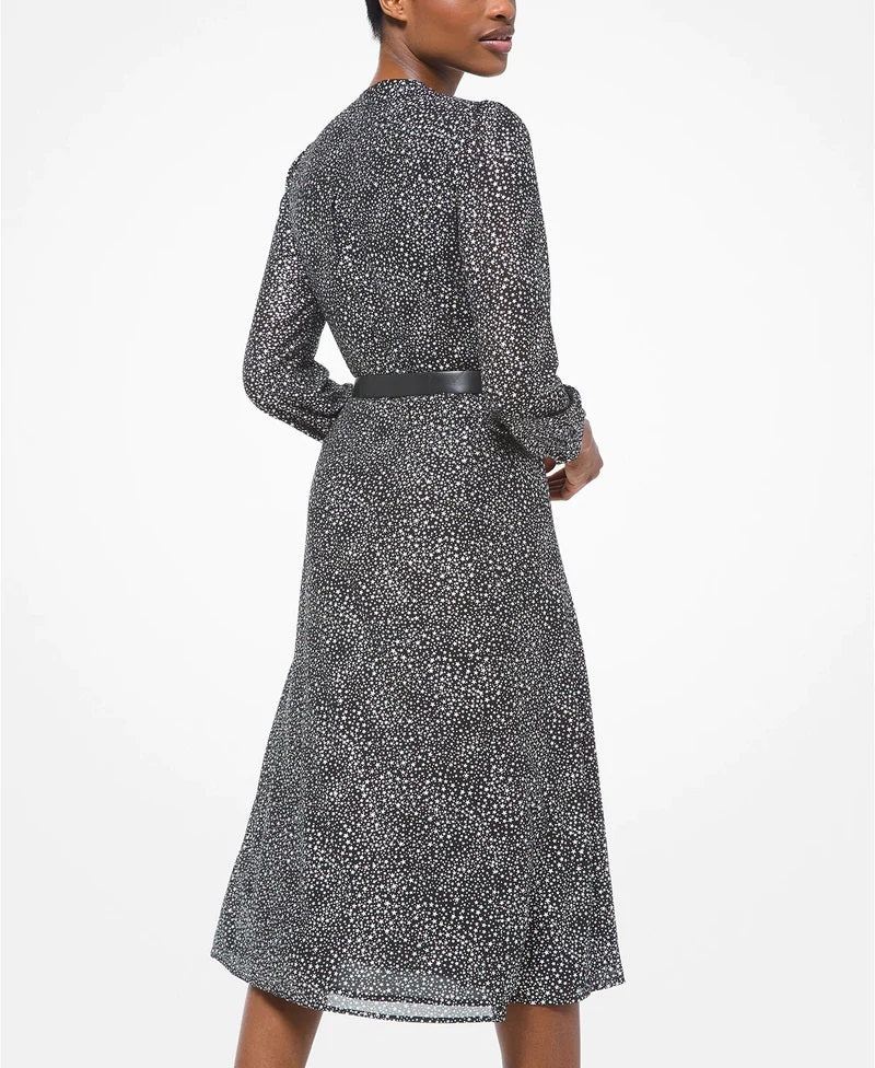 Michael Michael Kors Women's Star-Print Belted Midi Dress, Size XXL