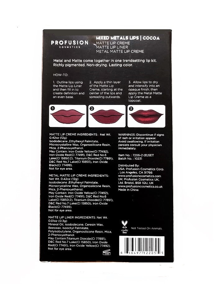 Profusion Cosmetics Mixed Metals Lips Cocoa,