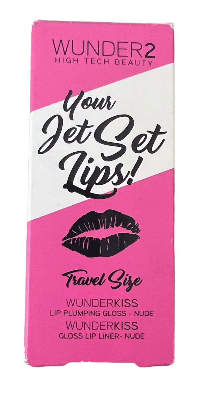 Wunder2, Your Jet Set Lips, Travel Size, WunderKiss Lip Plumping Gloss in Nude