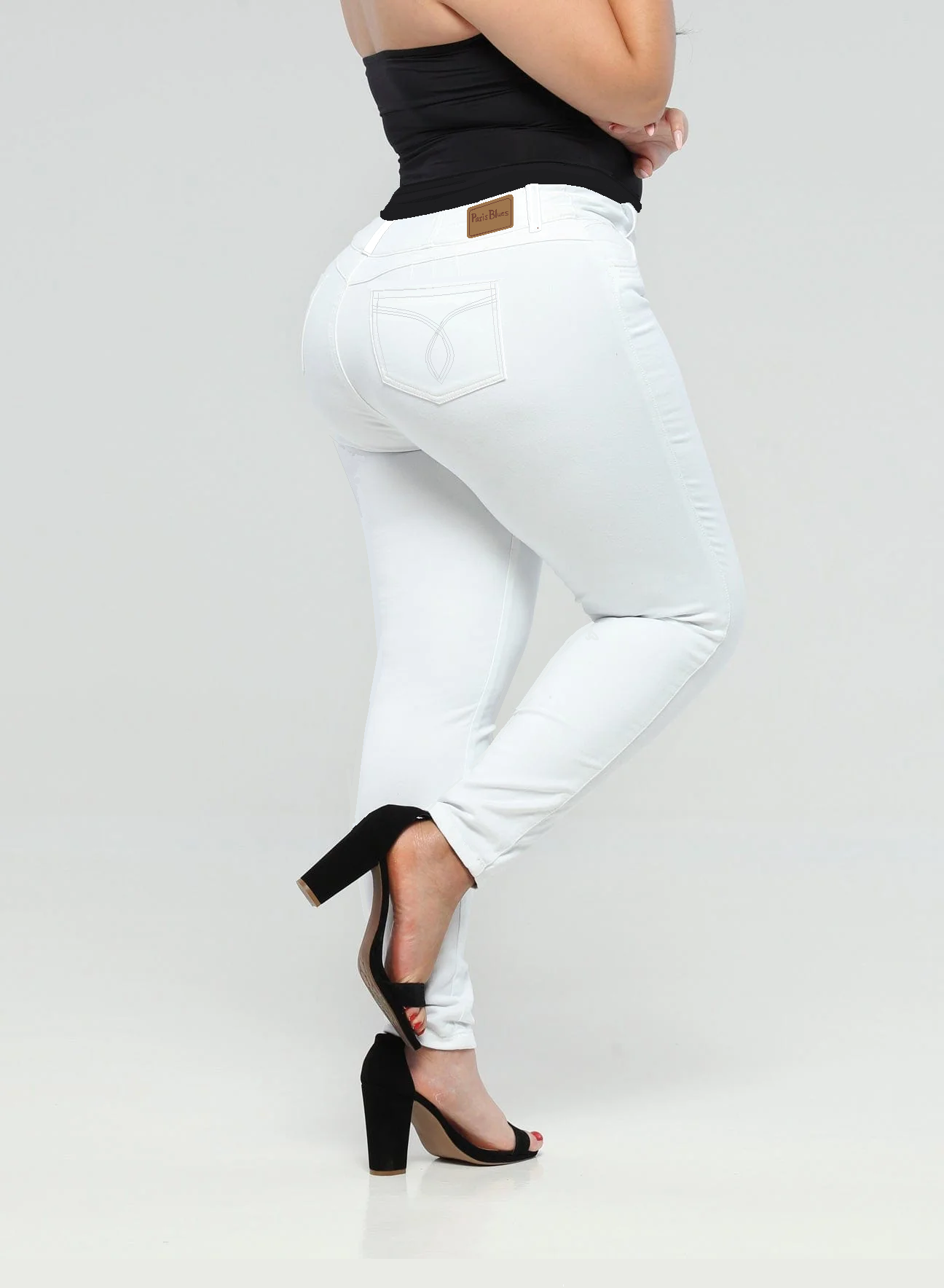 Paris Blues White Butt Lifting Denim Jeans, Size 18