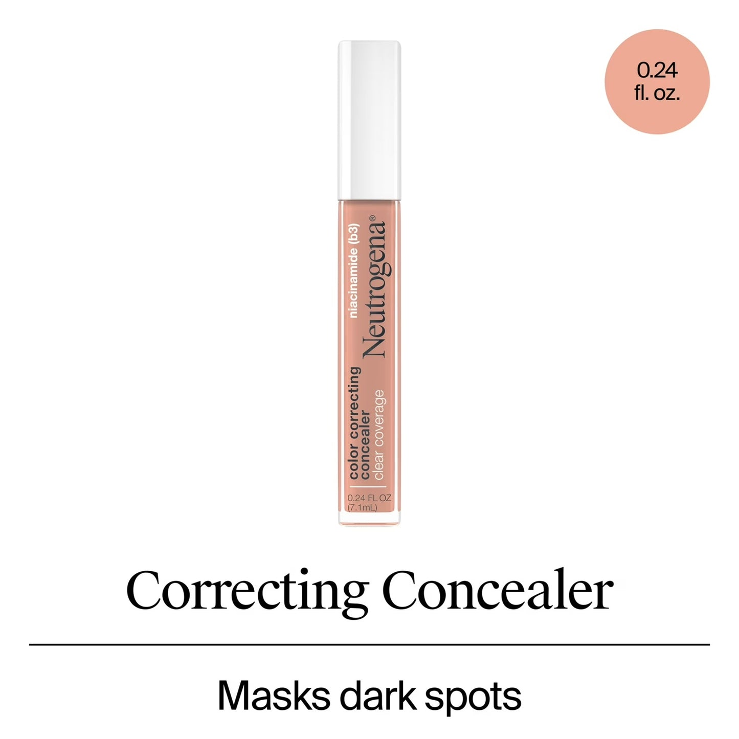 Neutrogena Clear Coverage Correcting Peach Concealer, Peach, Lot of 2