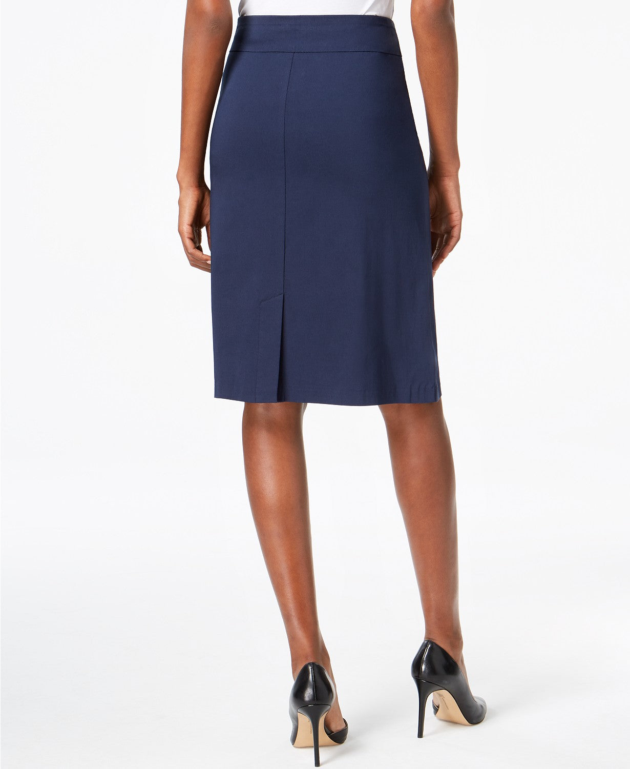 JM COLLECTION Petite Rivet-Waist Pencil Skirt, Intrepid Blue