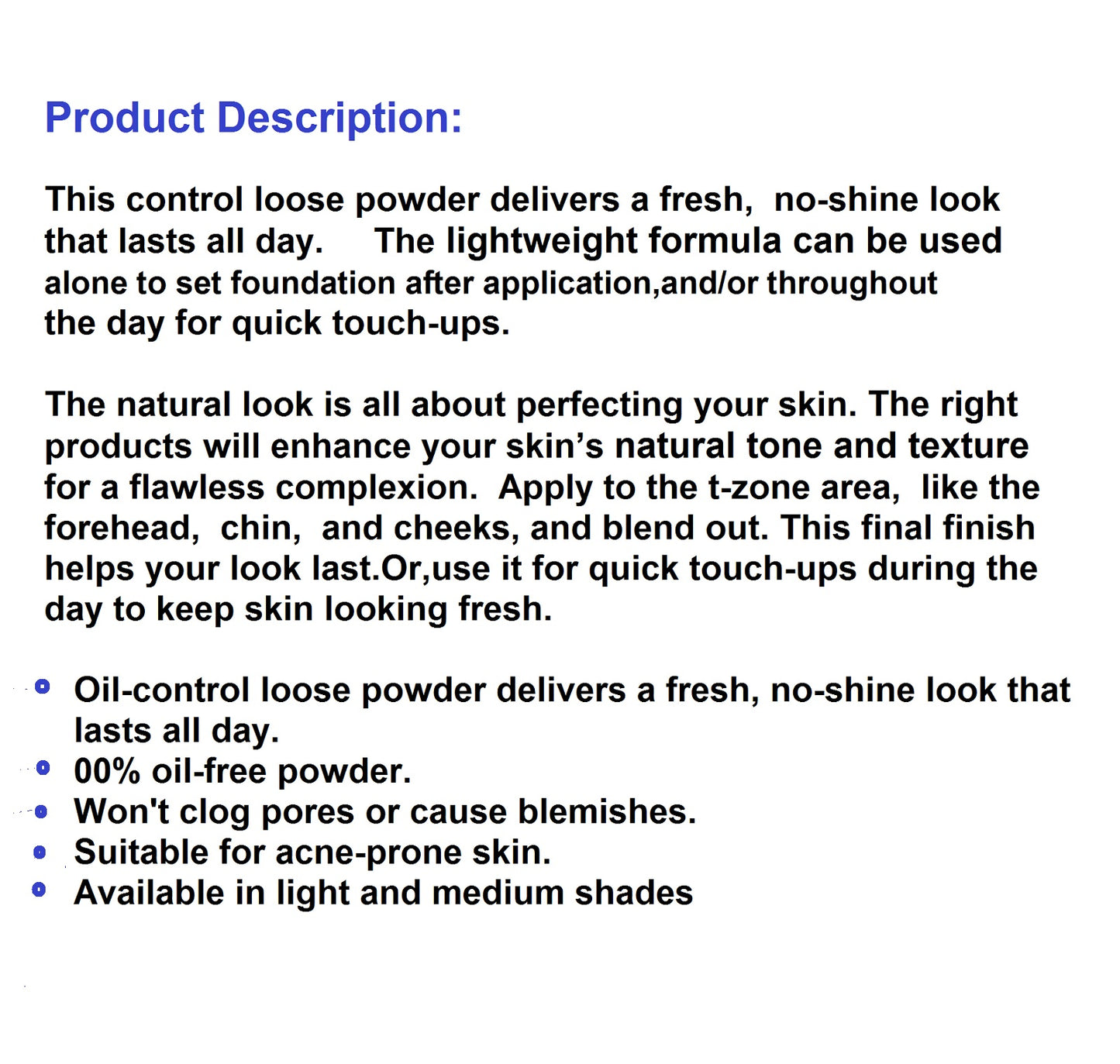 Maybelline New York Shine Free Oil-Control Loose Powder, Medium,