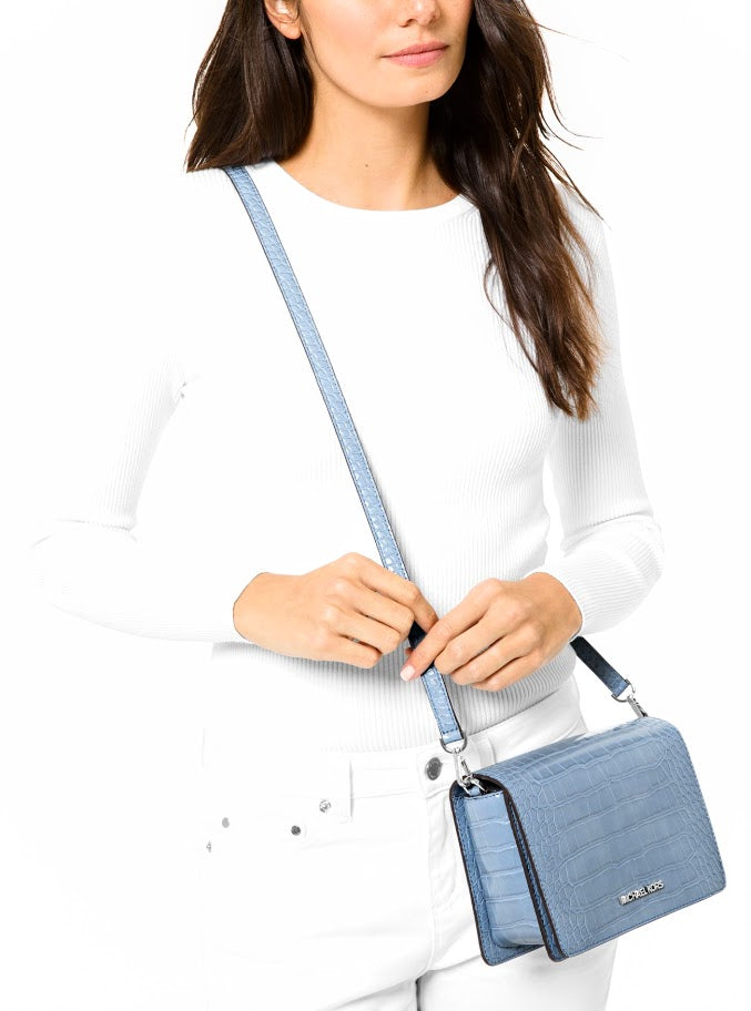 Michael Kors Small Crocodile Embossed Crossbody Bag,