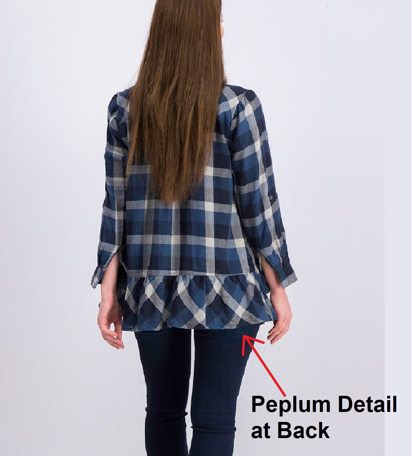 Style & Co Plus Size Cotton Plaid Peplum-Hem Top, 2X