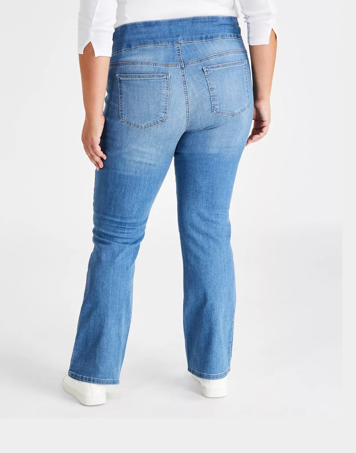 Style & Co Plus Size Mid-Rise Pull On Boot-Cut Jeans, 24W