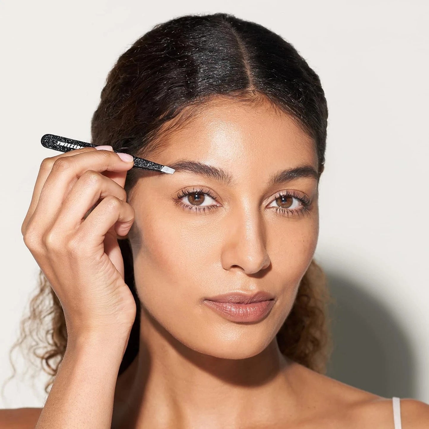 Tweezerman Stainless Steel Slant Tweezer, Eyebrow Tweezer for Women and Men