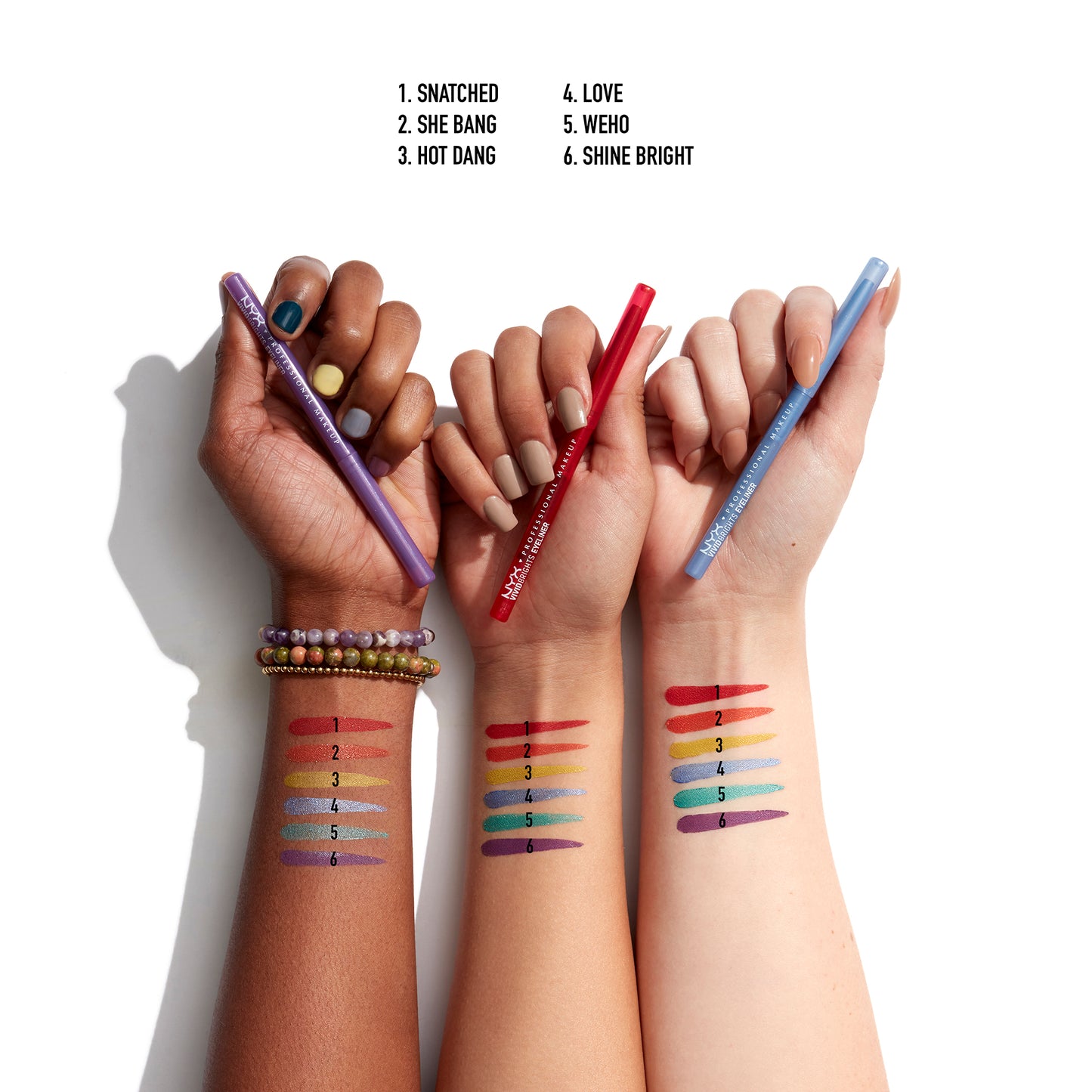 NYX Professional Makeup Limited Edition Vivid Pride Bright's Pro Eyeliners,