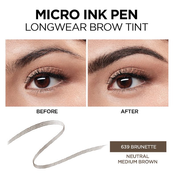 L'Oreal Paris Brow Stylist Micro Ink Pen by Brow Stylist, up to 48HR Wear,
