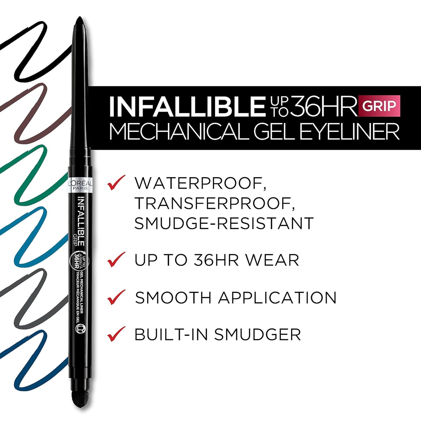 L'Oreal Paris Infallible Grip Gel Mechanical Up To 36HRs Eyeliner,