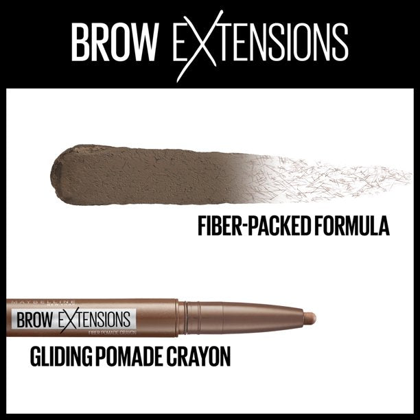 Maybelline Brow Extensions Fiber Pomade Crayon Eyebrow Makeup,
