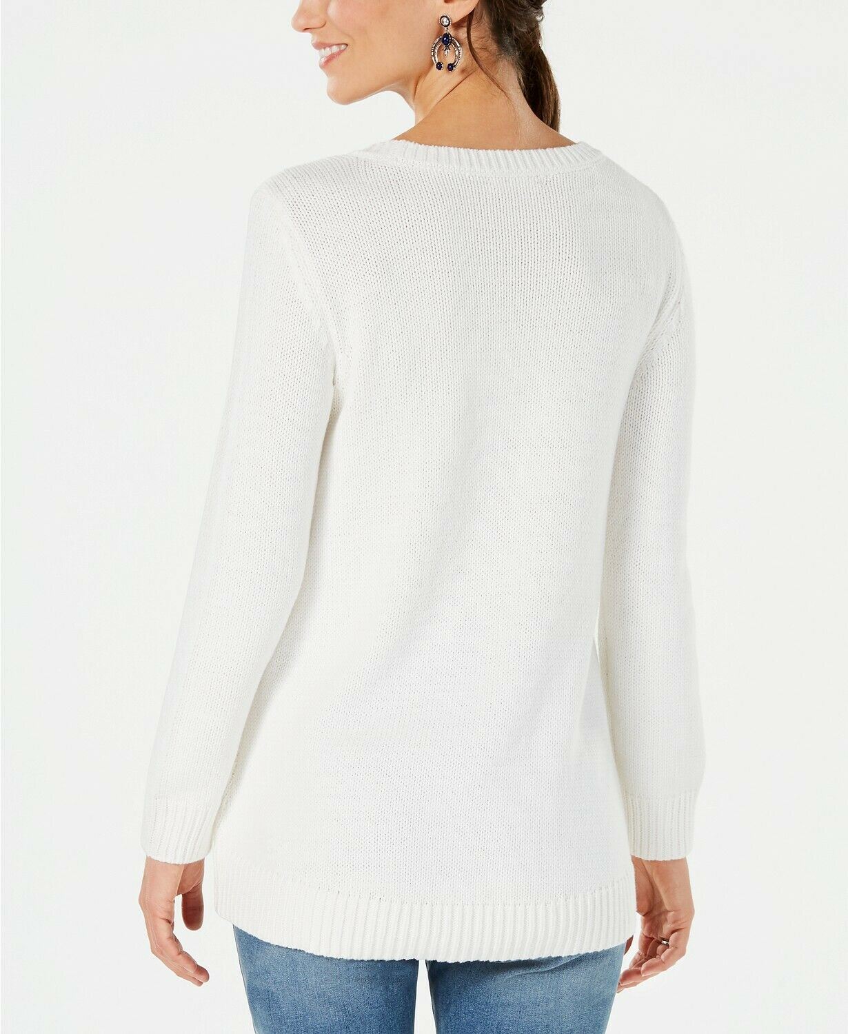 Style & Co Women's Floral-Embroidered Sweater, Size Medium