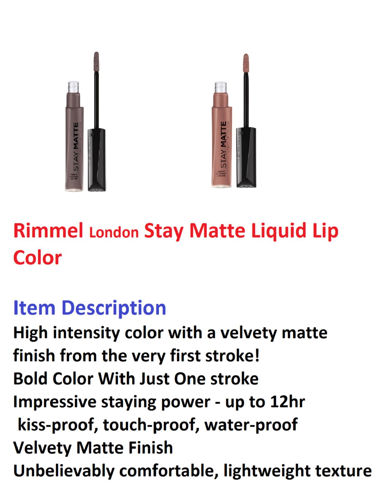 Rimmel London Stay Matte & Stain Liquid Lip Color,