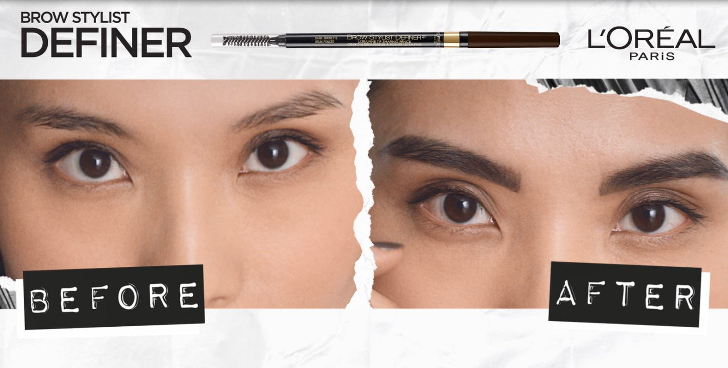 L'Oreal Paris Makeup Brow Stylist Definer Waterproof Eyebrow Pencil,