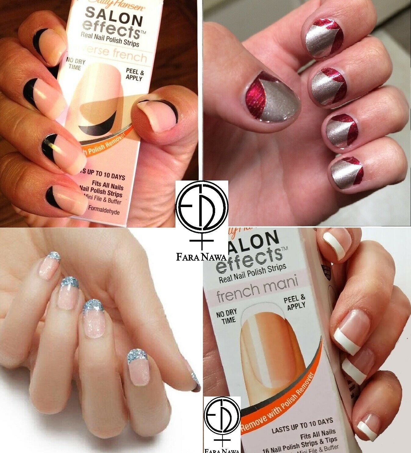 Sally Hansen Salon Effects Real Nail Polish Strips, FRENCH MANI & REVERSE FRENCH