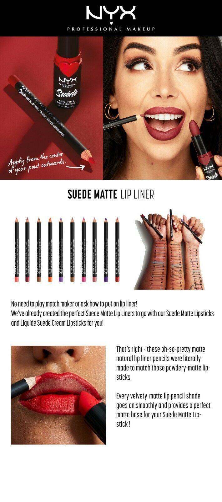 NYX Professional Makeup Suede Matte Lip Liner,