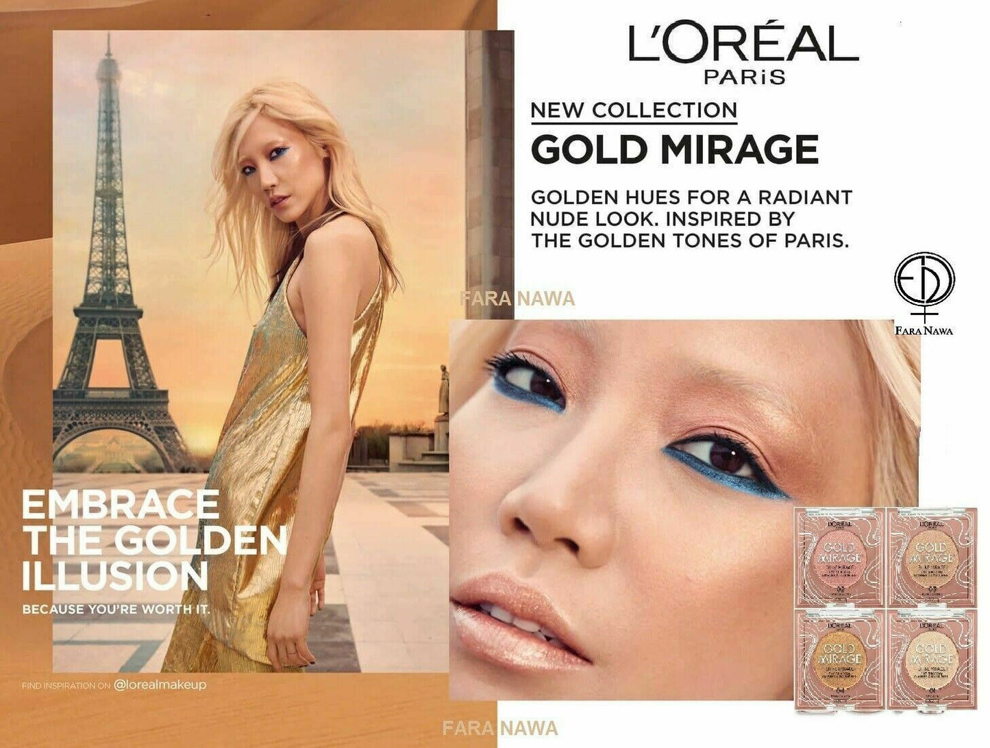 L’ORÉAL PARIS Gold Mirage "LIMITED EDITION" Shimmering EYE SHADOW,