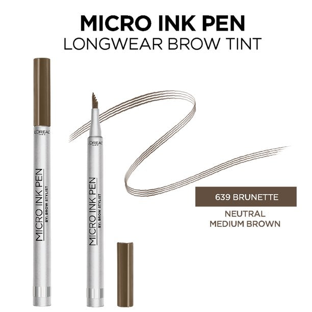 L'Oreal Paris Brow Stylist Micro Ink Pen by Brow Stylist, up to 48HR Wear,