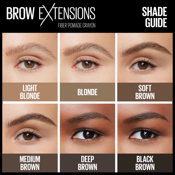 Maybelline Brow Extensions Fiber Pomade Crayon Eyebrow Makeup,