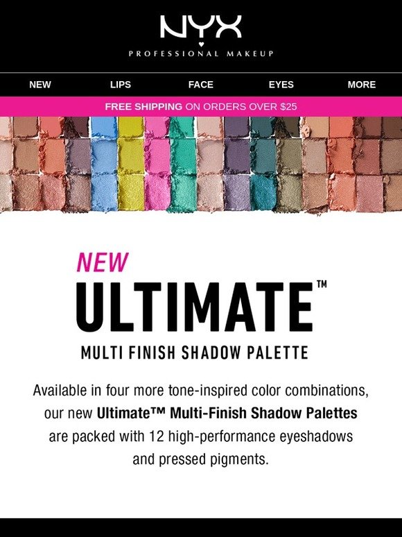 NYX PROFESSIONAL MAKEUP Ultimate Multi-Finish Shadow Palette,
