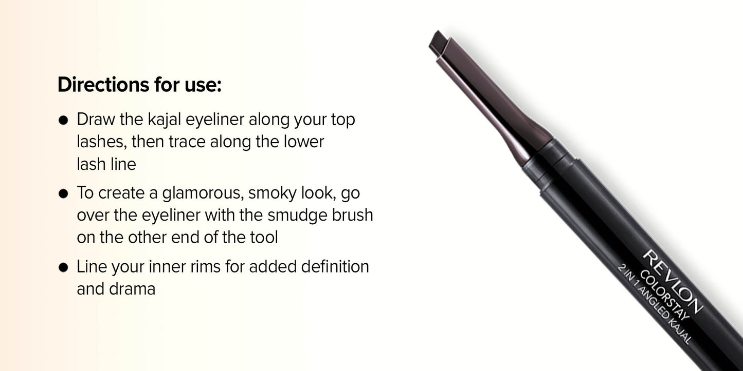 Revlon ColorStay 2 in 1 Angled Kajal Eyeliner,