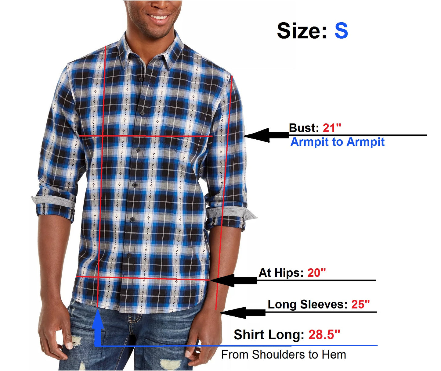AMERICAN RAG Men's Plaid Plus Flannel Shirt,