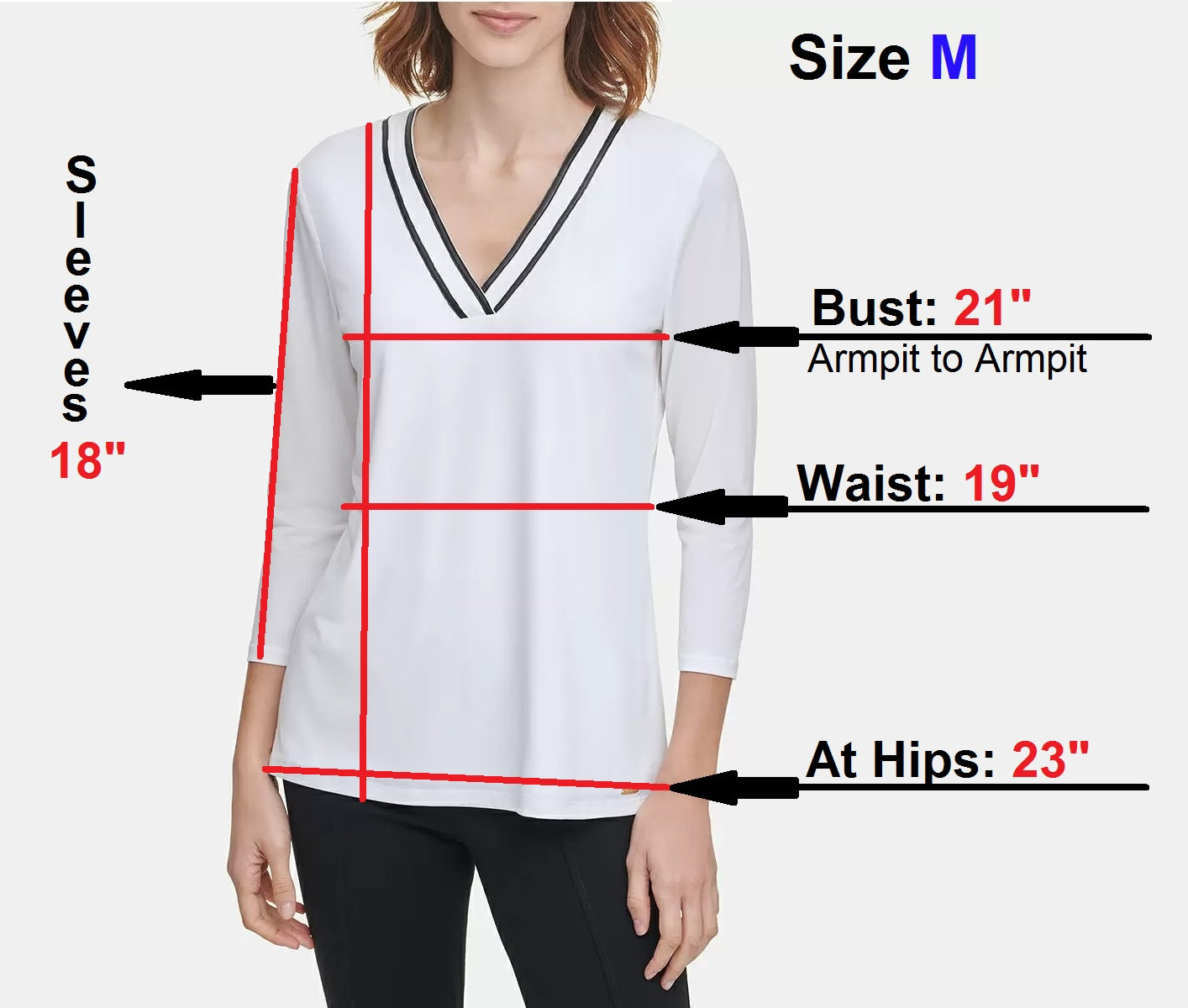 Calvin Klein V-Neck Top, Size M