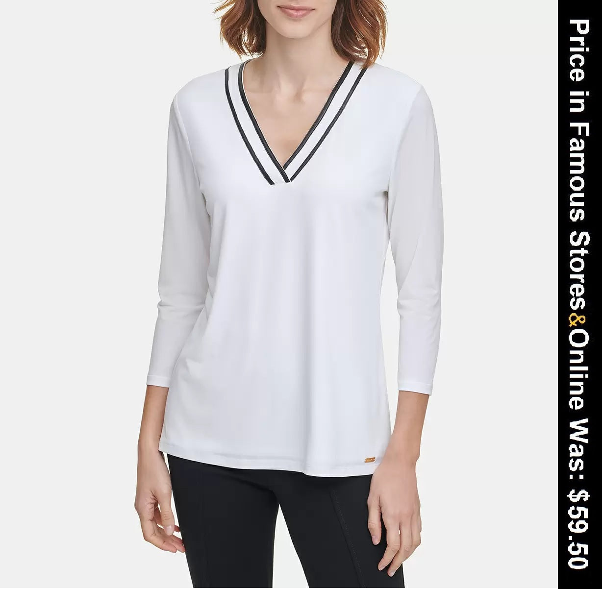 Calvin Klein V-Neck Top, Size M