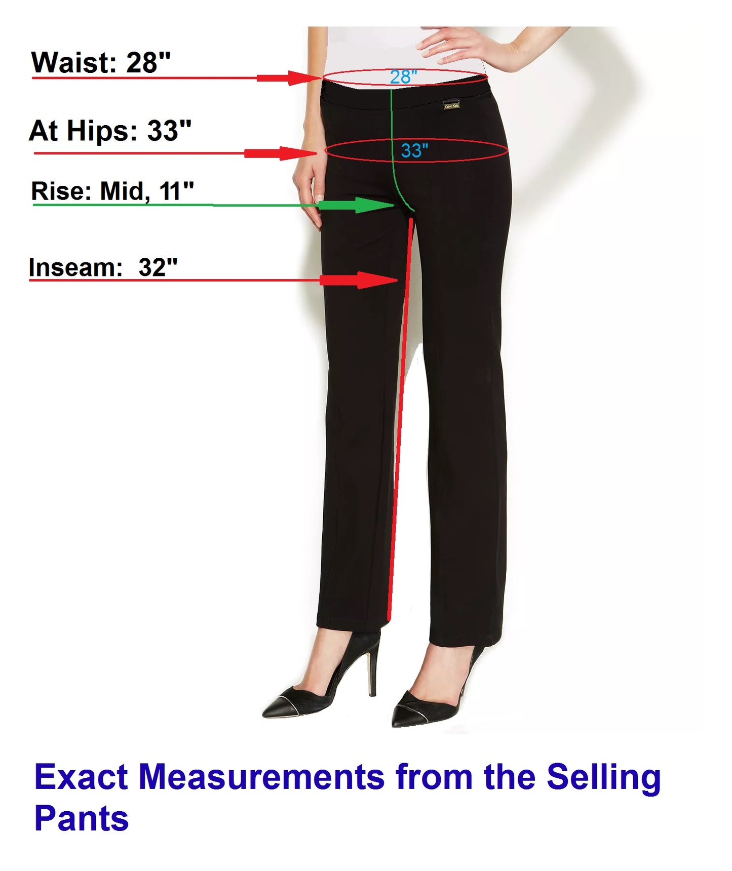 Calvin Klein Straight-Leg Compression Pants, XS, Tall