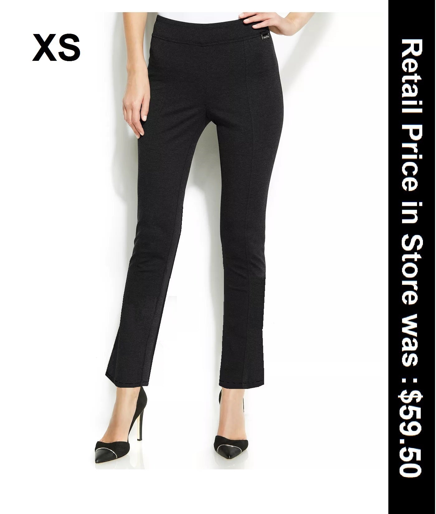 Calvin Klein Straight-Leg Compression Pants, XS, Tall