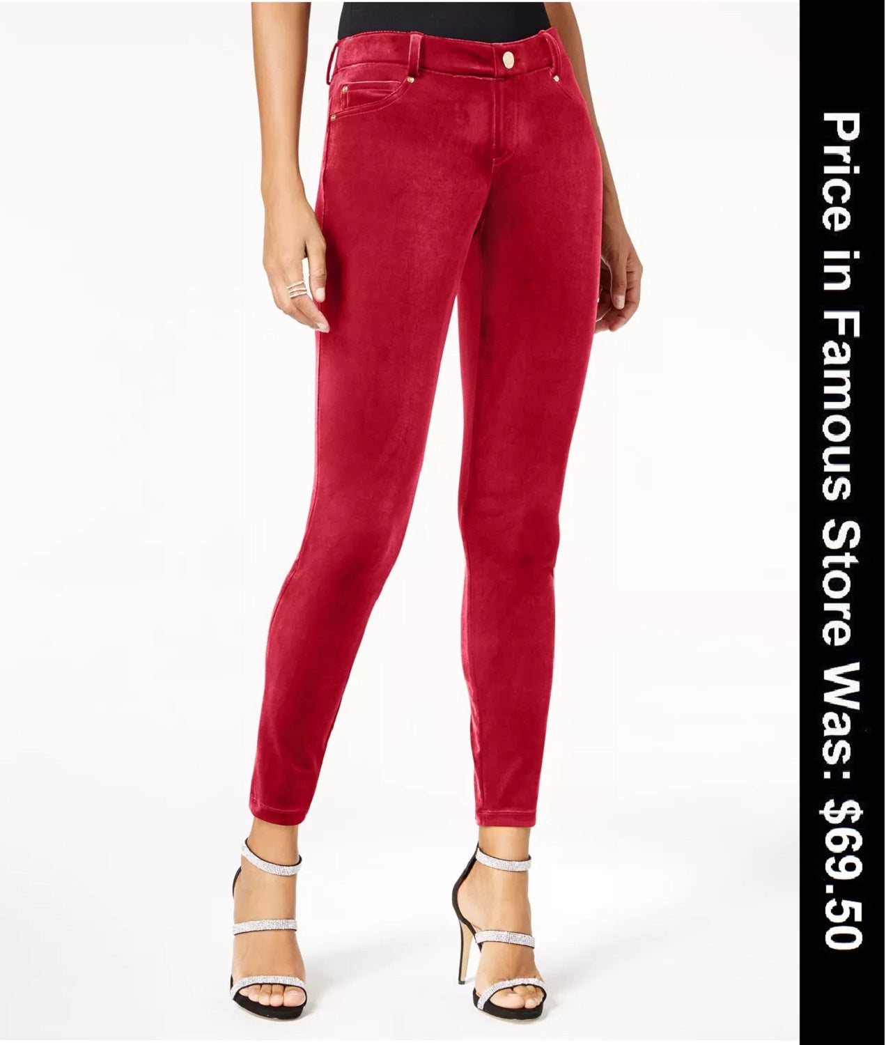 I.N.C. Women's Red Velvet Skinny Pants, Size 6,