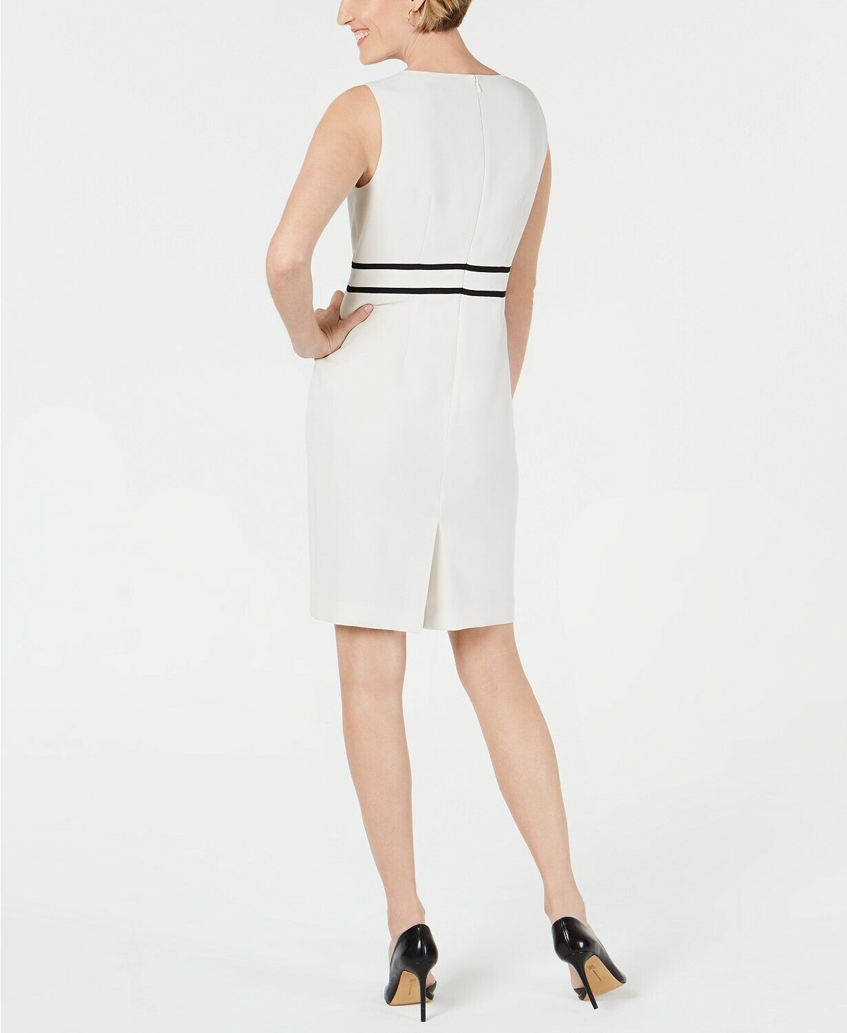 Kasper Piped Crepe Sheath Dress, Size 10
